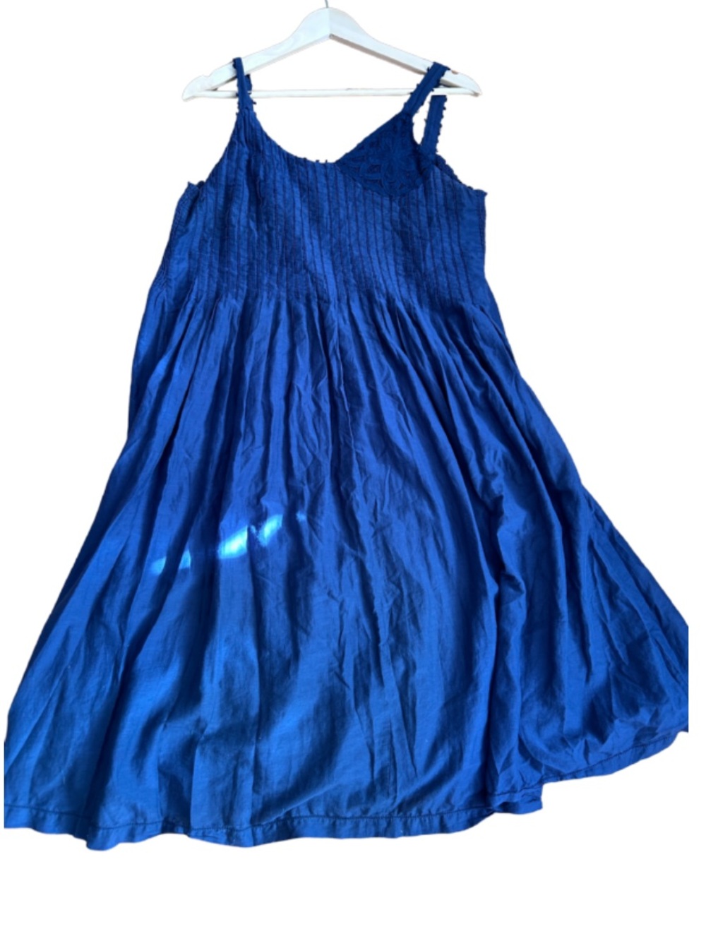 Navy Cotton Silk Blend Maxi Slip Dress with gorgeous details